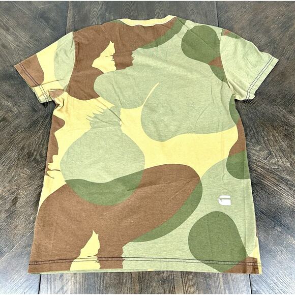 G-Star Raw Camo T-Shirt Women's M Military Short Sleeve Crew Neck White Logo - Picture 9 of 10